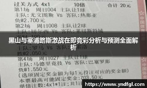 黑山与塞浦路斯激战在即竞彩分析与预测全面解析