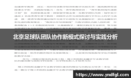 北京足球队团队协作新模式探讨与实践分析