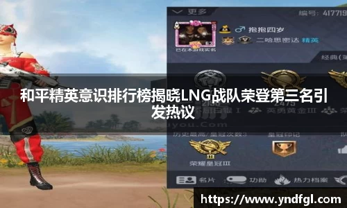 和平精英意识排行榜揭晓LNG战队荣登第三名引发热议